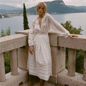 Doen Sebastiane Skirt in Powder Size S prairie cottage white boho